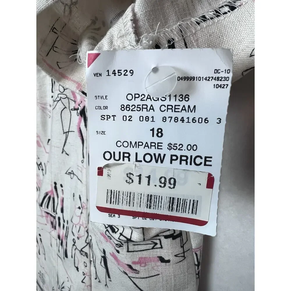 Prophecy Women's Short Sleeve Blazer Size 18 Shoulder Pads City Scape Pattern
